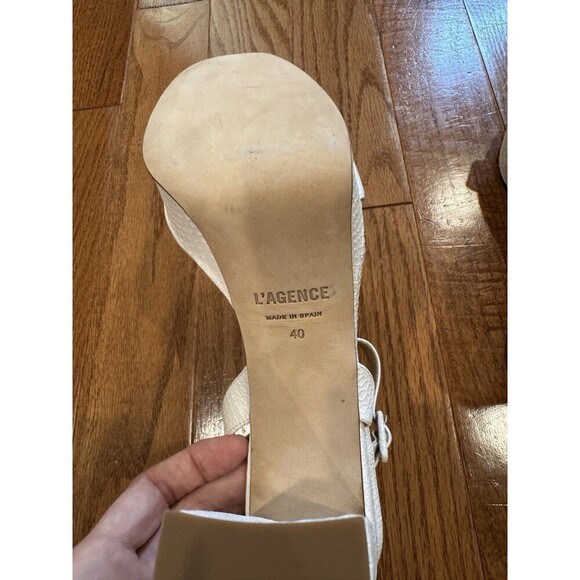 L’agence Womens White Ankle Strap Platform Heels Platform Sandal EU 40 US 9 New - Picture 10 of 10